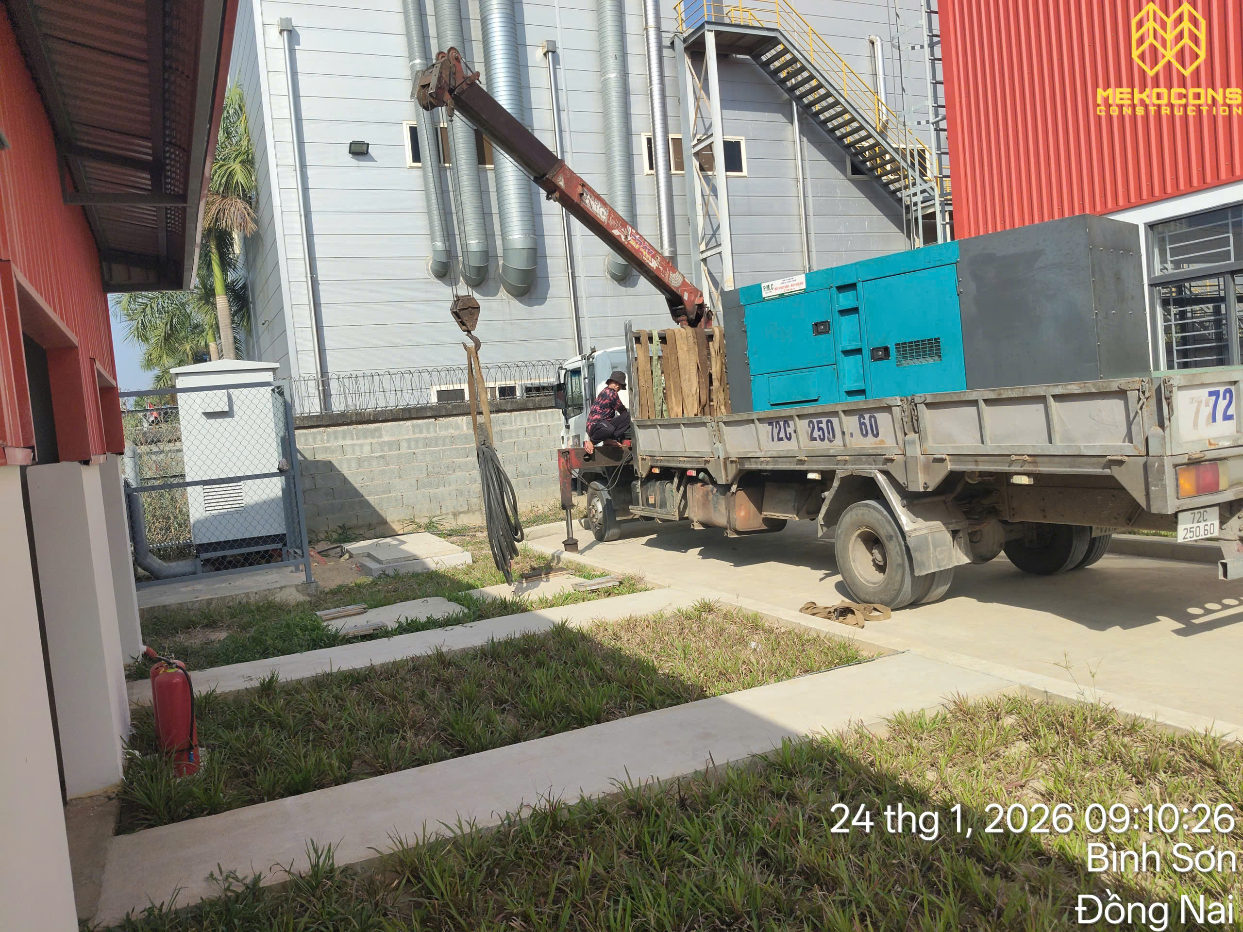 Tập kết máy phát điện Denyo 90kVA tại Nhà Máy KCN Lộc An